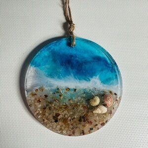 Oceanic Blue and White Resin Wall Hanging